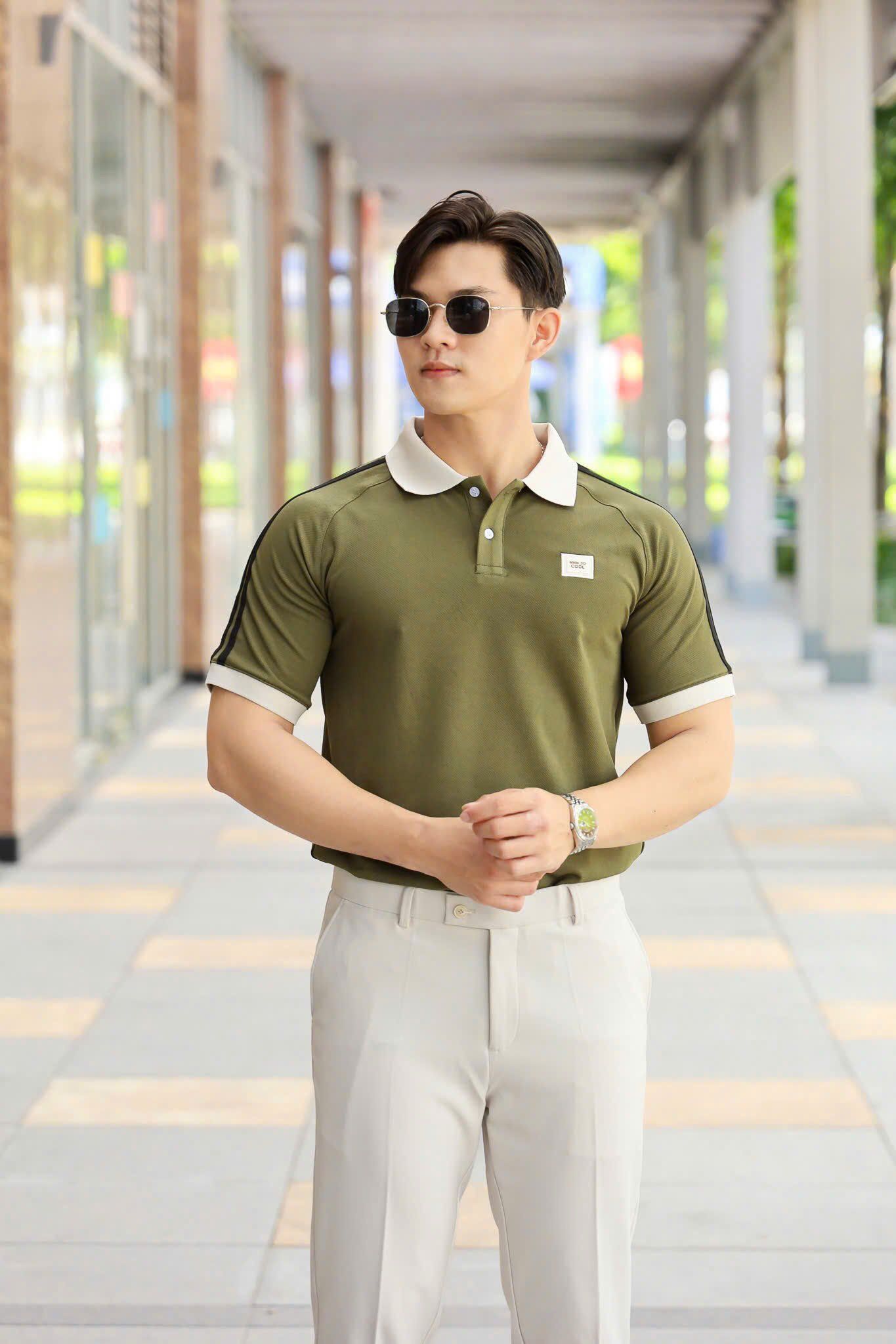 ÁO THUN POLO SO COOL XANH RÊU VH003866