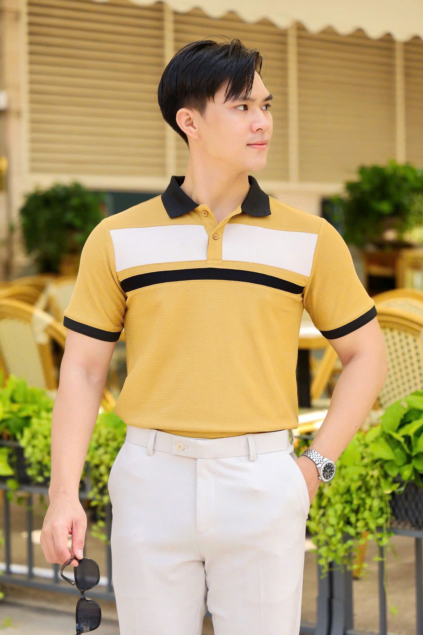 ÁO THUN POLO PHỐI VÀNG VH003861