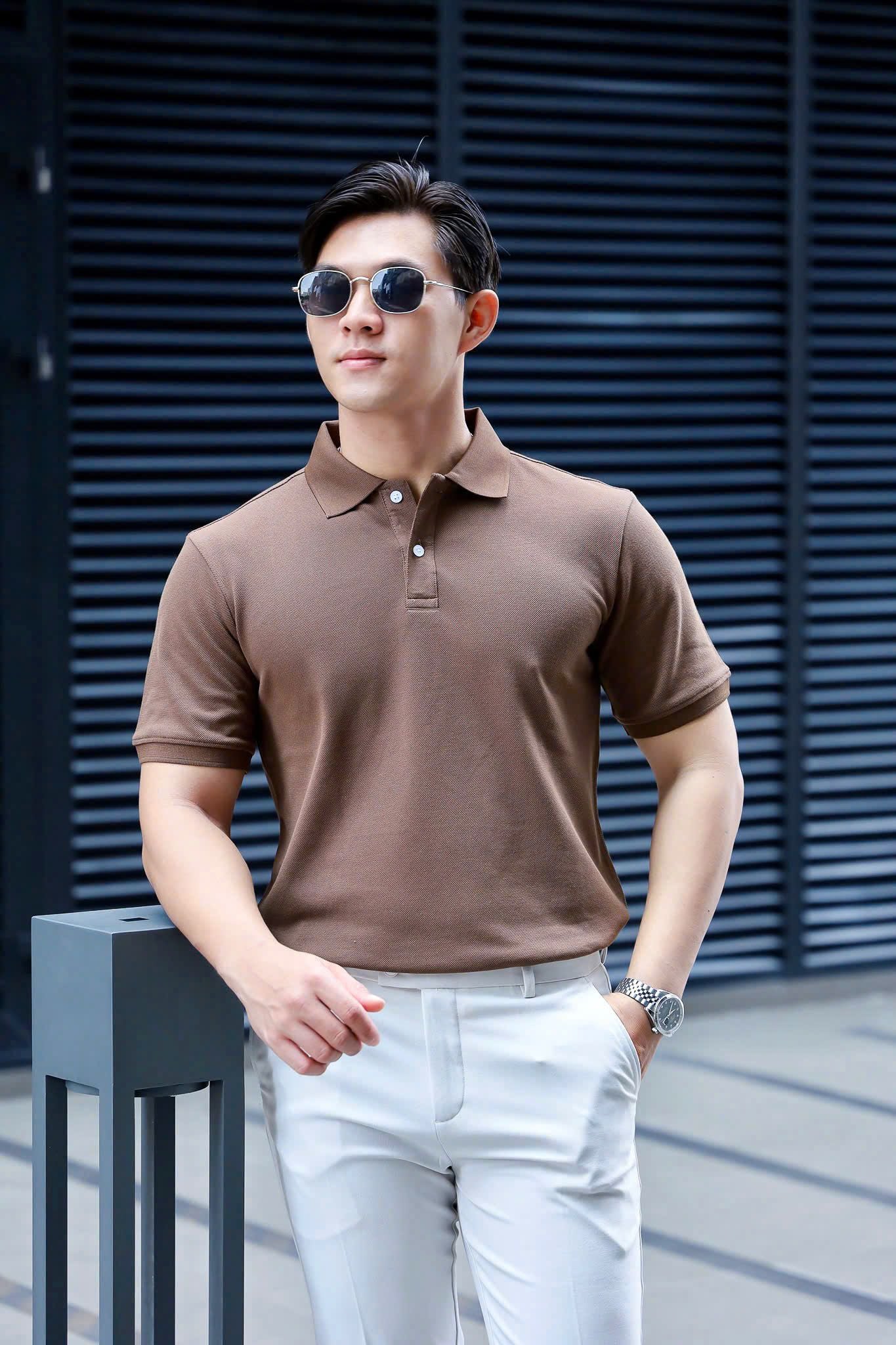 ÁO THUN POLO NÂU TRƠN VH003679