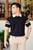 ÁO THUN POLO PHỐI TAY ĐEN VH003873