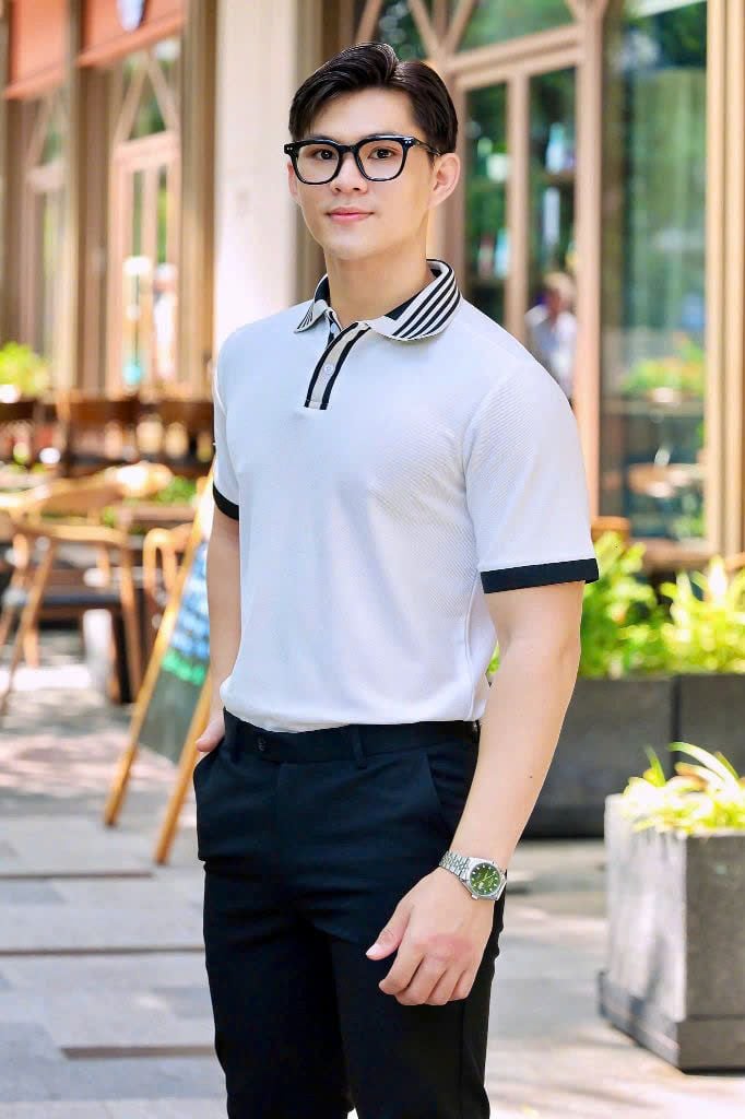 ÁO THUN POLO PHỐI CỔ TRẮNG VH003872