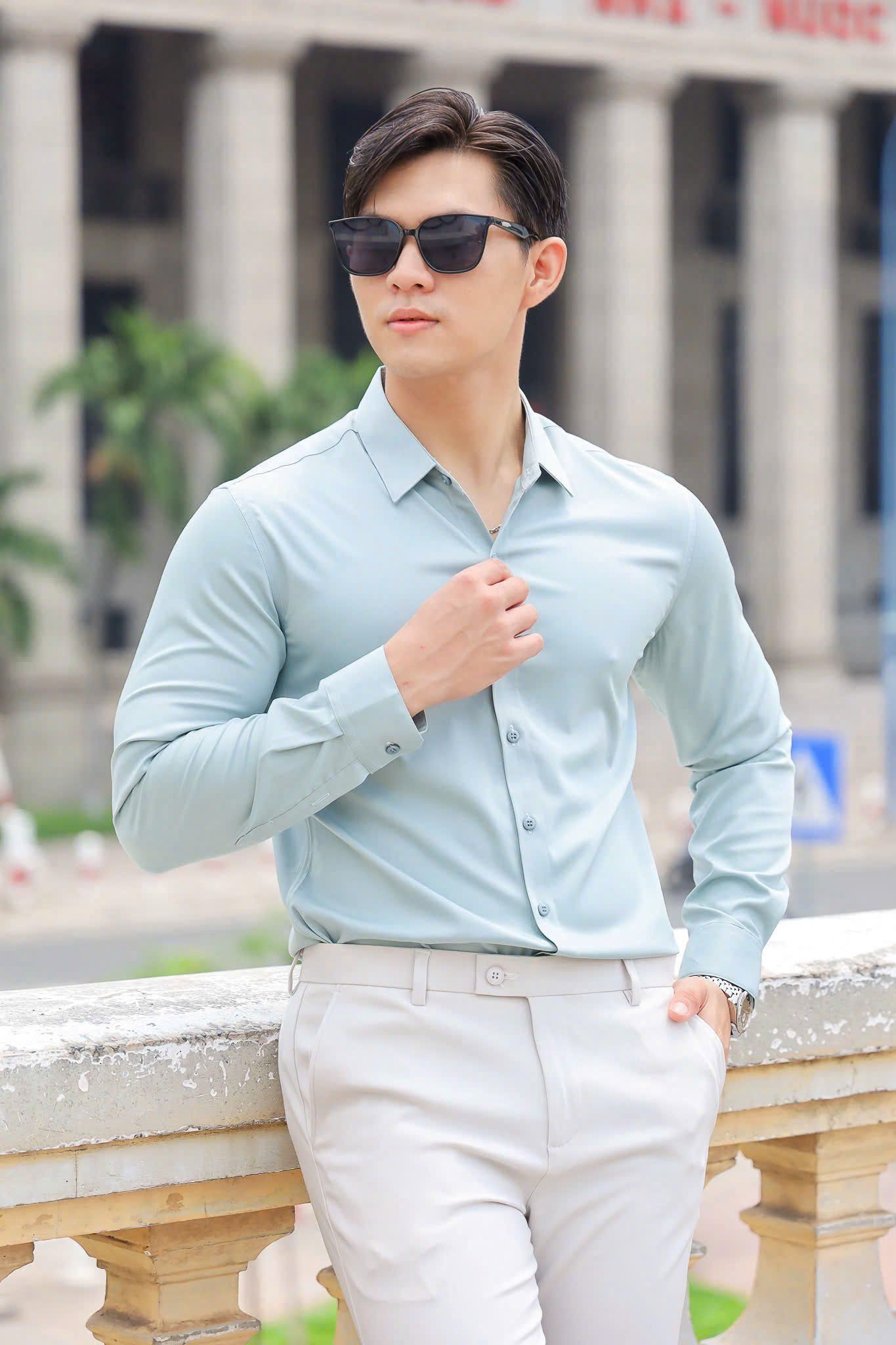 ÁO SƠ MI NAM TAY DÀI MÀU XANH MINT