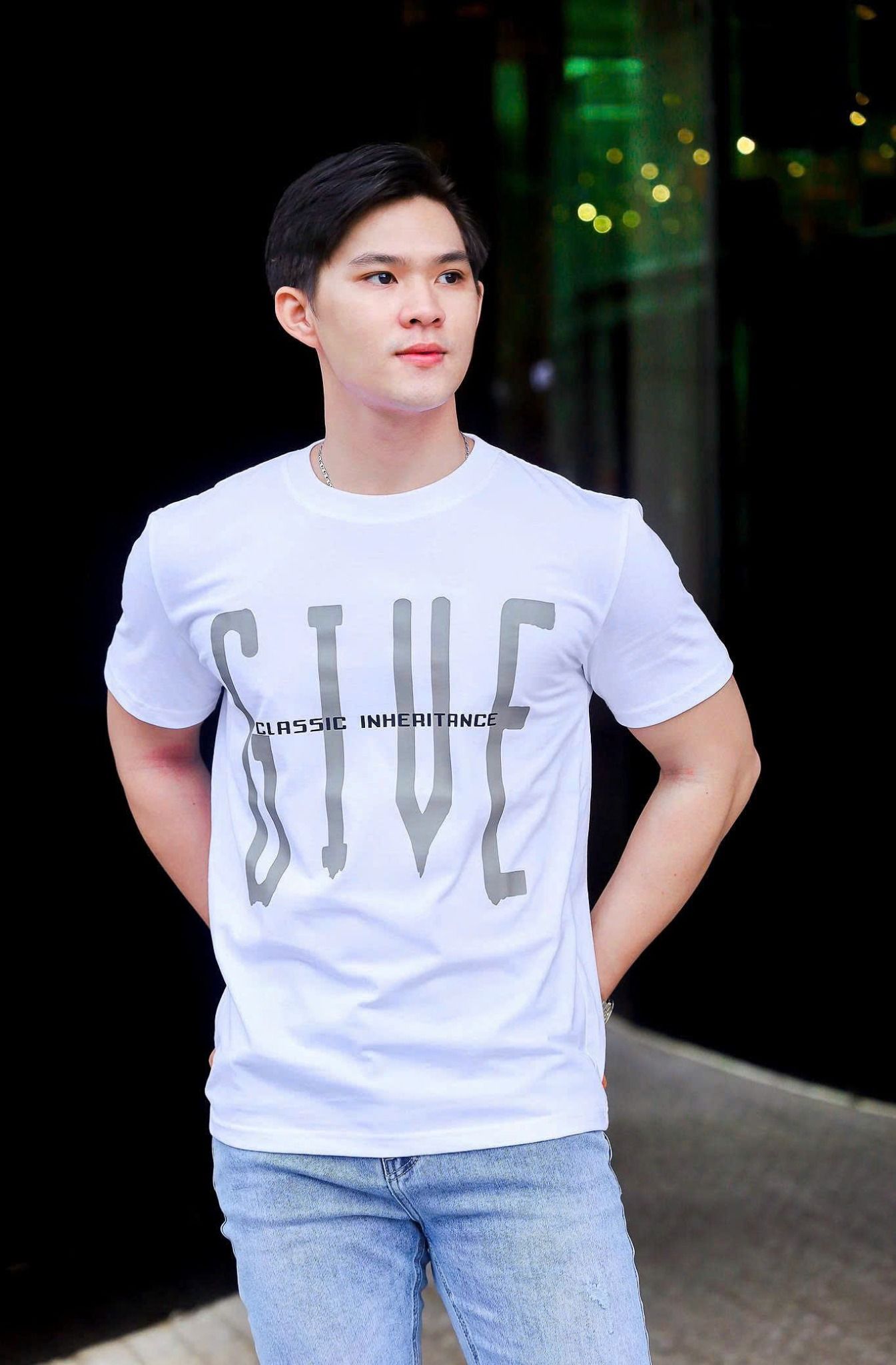 ÁO THUN CỔ TRÒN TRẮNG GIVE- VH003865
