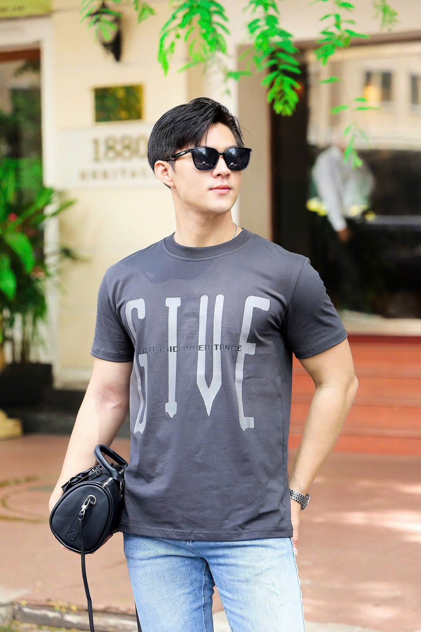 ÁO THUN CỔ TRÒN XÁM GIVE- VH003865