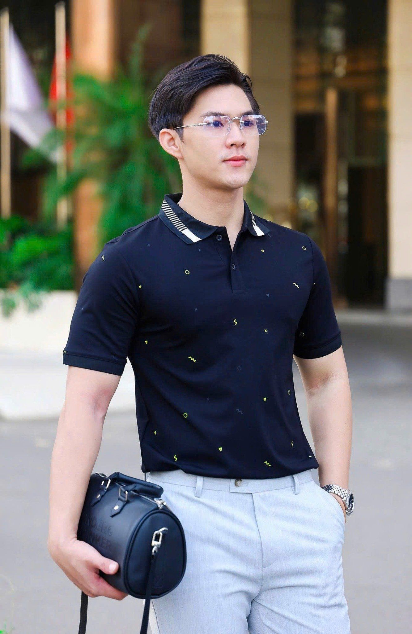 ÁO THUN POLO INFULL ĐEN VH003877
