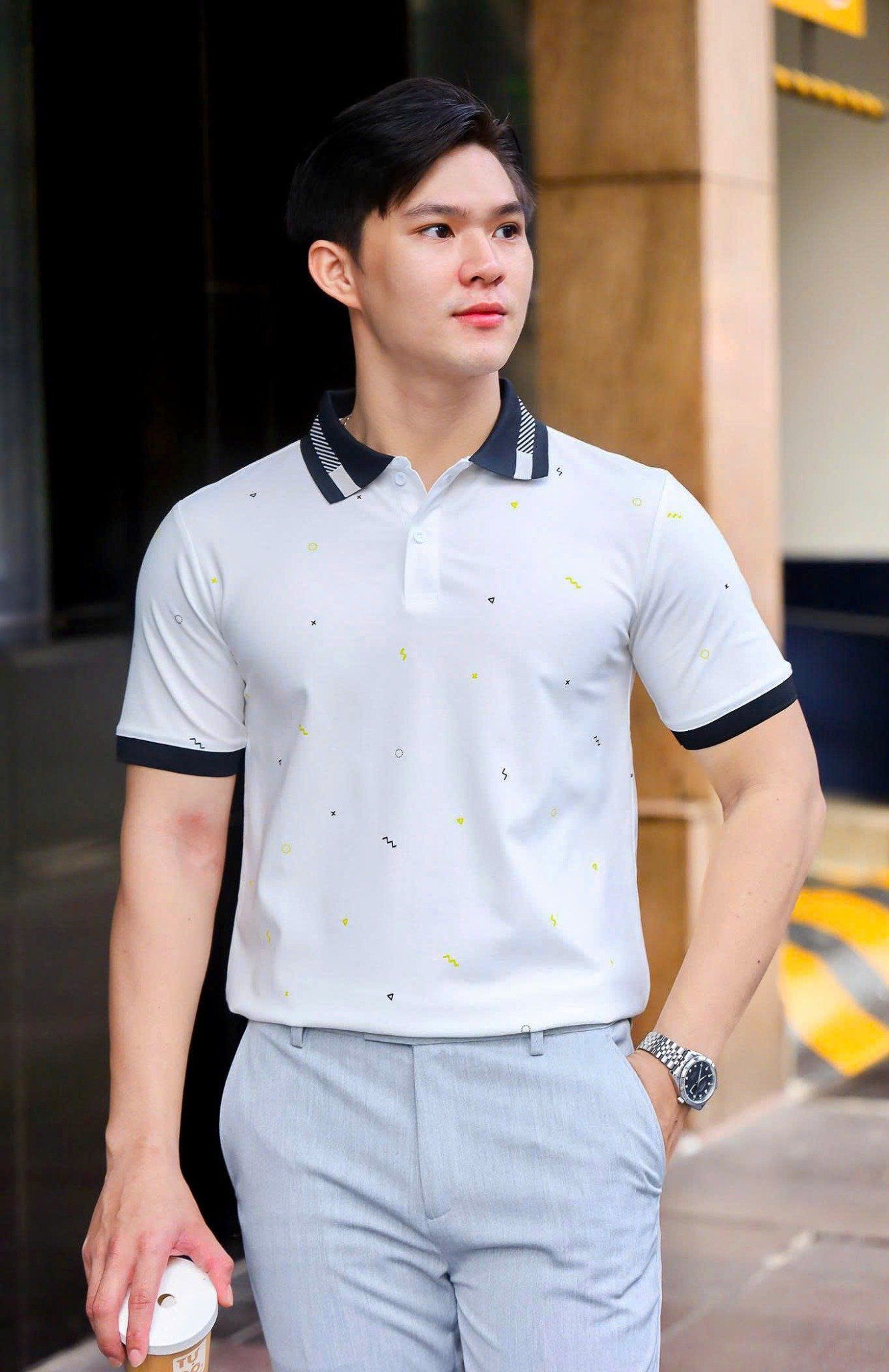 ÁO THUN POLO INFULL TRẮNG VH003877