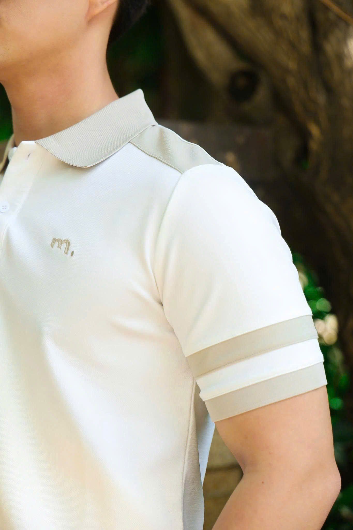 ÁO THUN POLO PHỐI VAI TRẮNG VH003879