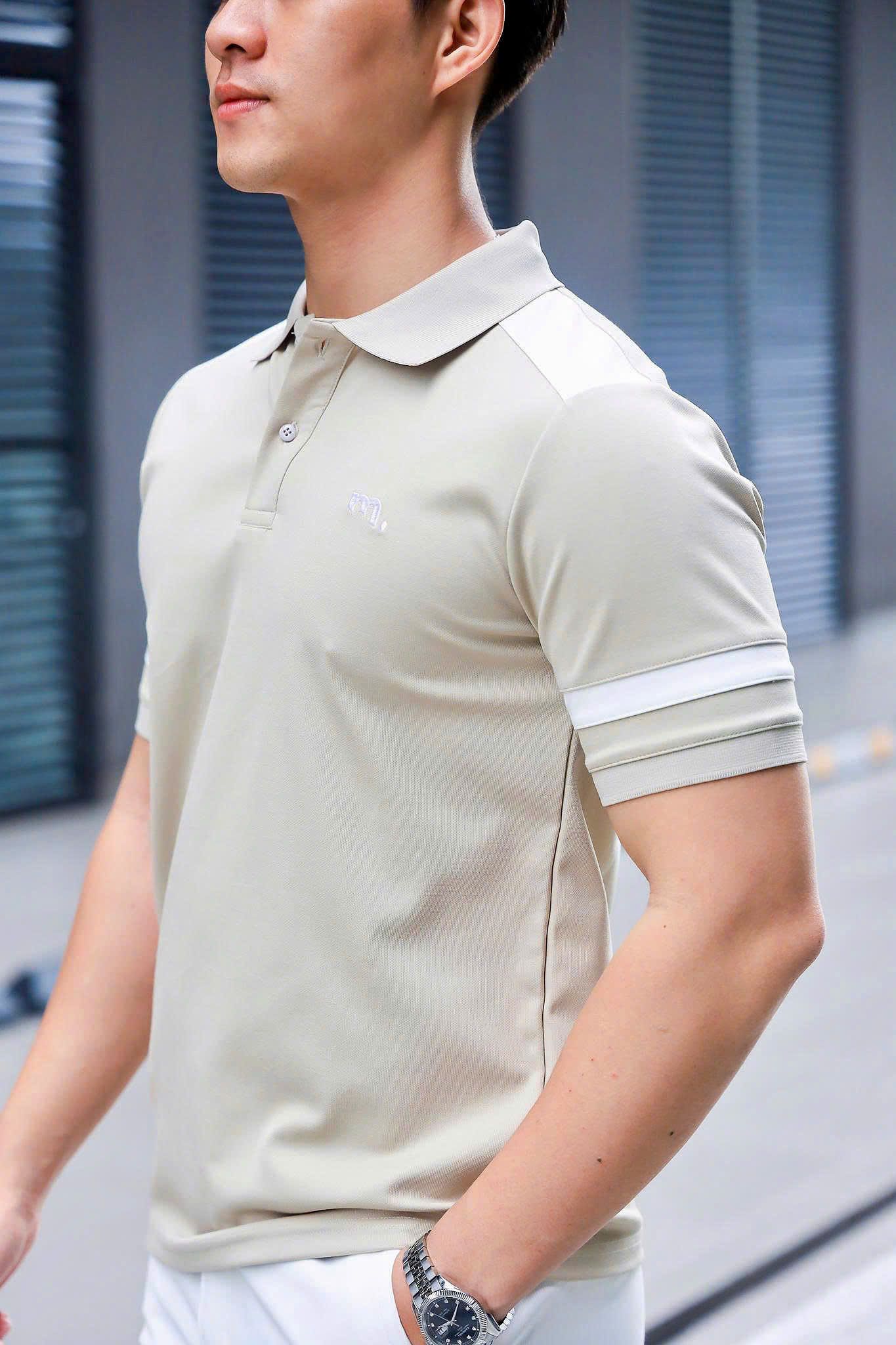 ÁO THUN POLO PHỐI VAI KEM VH003879