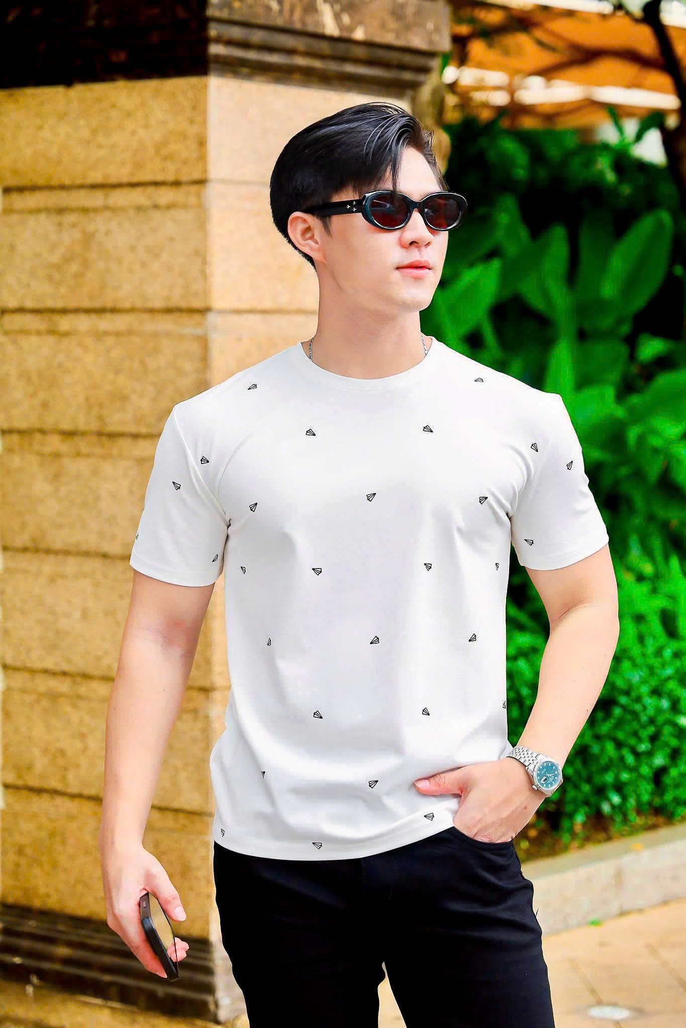 ÁO THUN CỔ TRÒN TRẮNG INFULL- VH003880