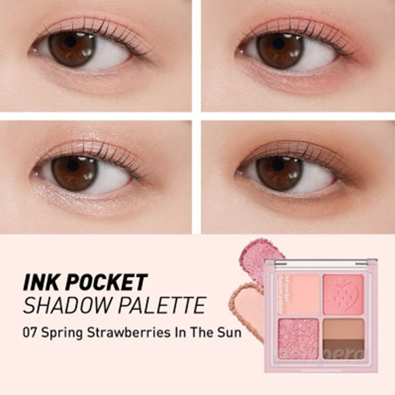Màu Mắt Peripera Ink Pocket Shadow Palette 4 Ô, độ bám màu tốt, lâu trôi, mang lại hiệu ứng bóng mượt cao