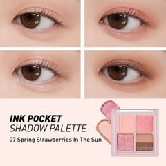 Màu Mắt Peripera Ink Pocket Shadow Palette 4 Ô, độ bám màu tốt, lâu trôi, mang lại hiệu ứng bóng mượt cao
