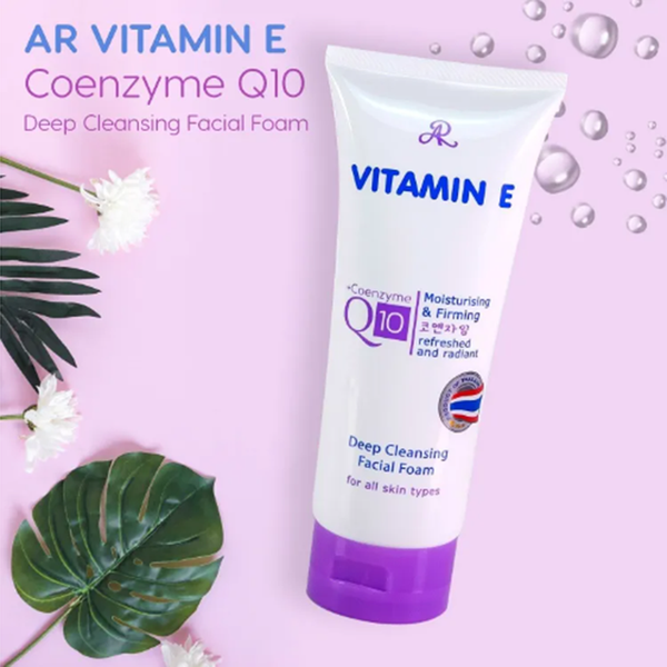 Sữa Rửa Mặt Aron Vitamin E Thái 190g Q10, Làm Sạch Sâu, Chống Lão Hóa Da, Mềm Mại