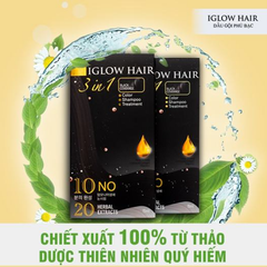 Dầu Gội Phủ Bạc Iglow Hair White Hair Cover 3 In 1 Black Coverage 15ml