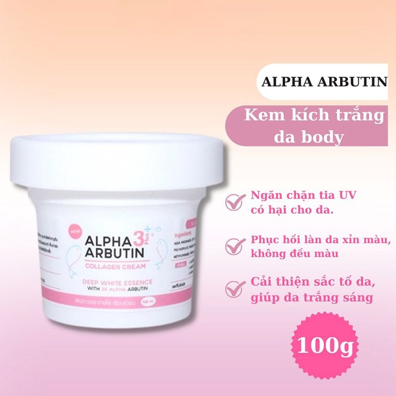 Kem Dưỡng Alpha Arbutin Collagen 3 Plus 100g