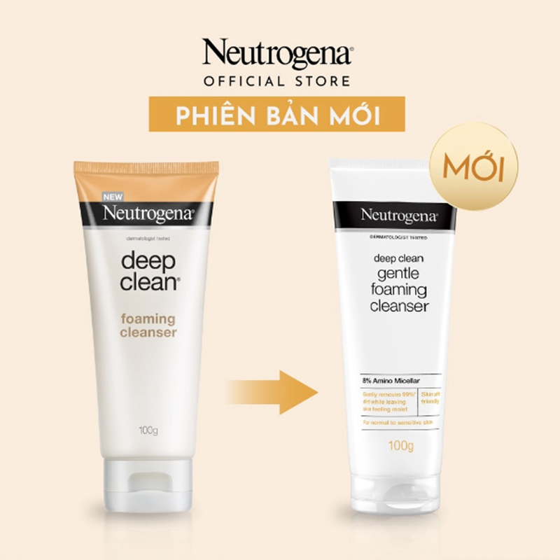 Sữa Rửa Mặt Neutrogena 100g Deep Clean Gentle Làm Sạch Kiểm Soát Nhờn