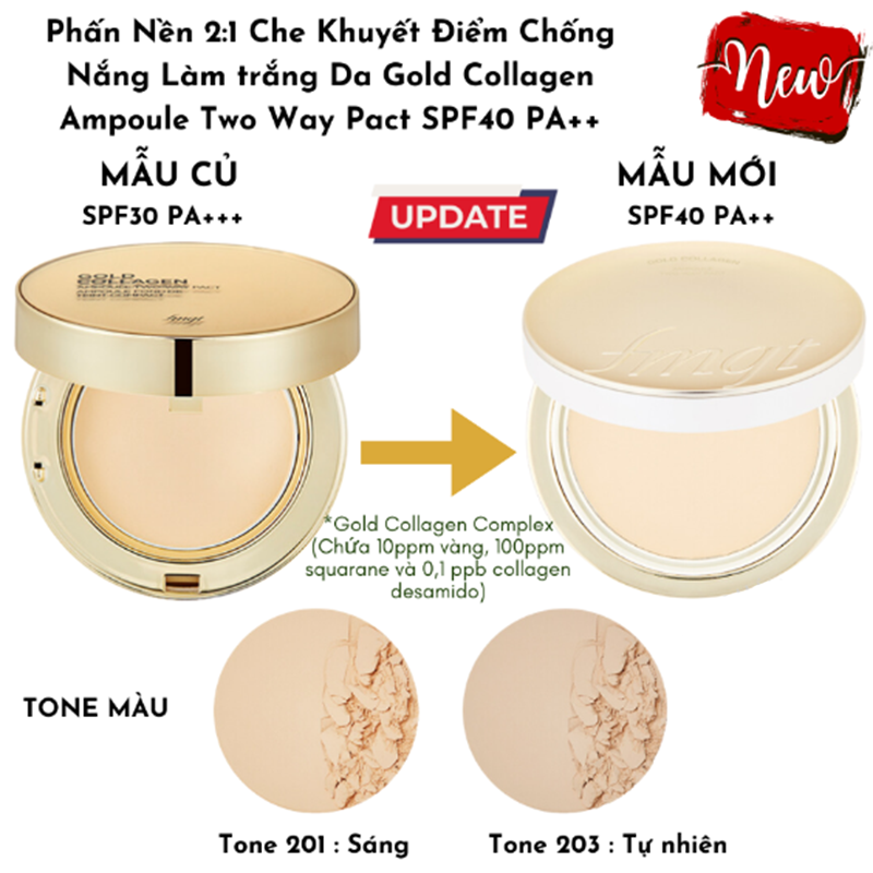 Phấn Phủ The Face Shop Fmgt Gold Collagen Complex 9.5g No.201