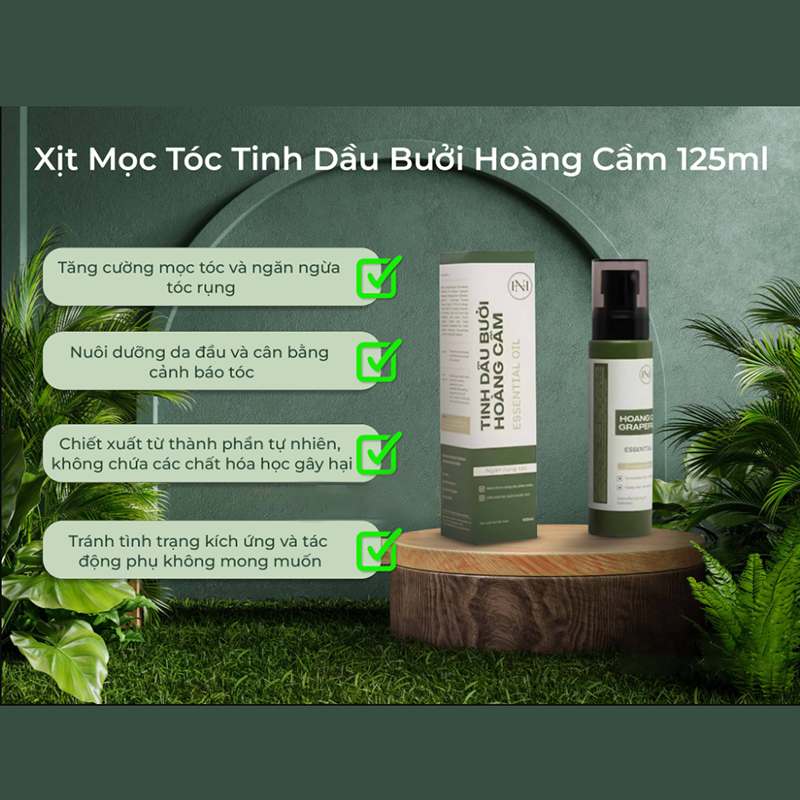 Tinh Dầu Bưởi Hoàng Cầm 125ml, Giải Pháp Tối Ưu Cho Tóc Thưa, Yếu và Rụng