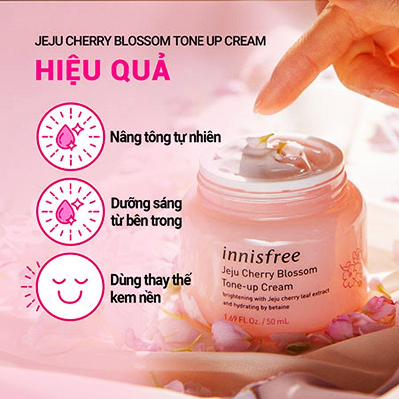 Kem Dưỡng Trắng Nâng Tone Innisfree Jeju Cherry Blossom Tone Up Cream 50ml