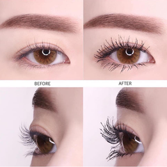 Set Mascara Và Tẩy Trang Mascara Kiss Me Tím Dày Và Cong Mi