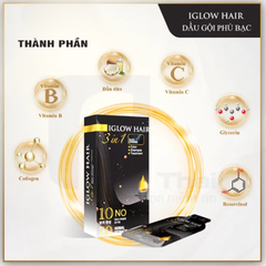 Dầu Gội Phủ Bạc Iglow Hair White Hair Cover 3 In 1 Black Coverage 15ml