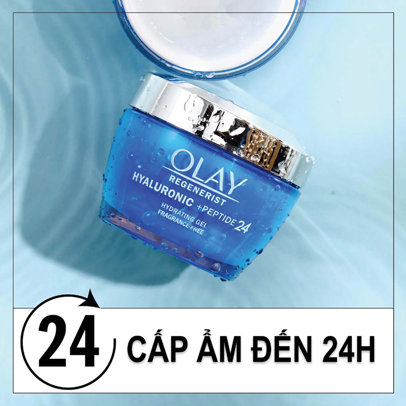 Kem Dưỡng Olay 48g Regenerist Hyaluronic +peptide 24 Hydrating Gel, cấp ẩm