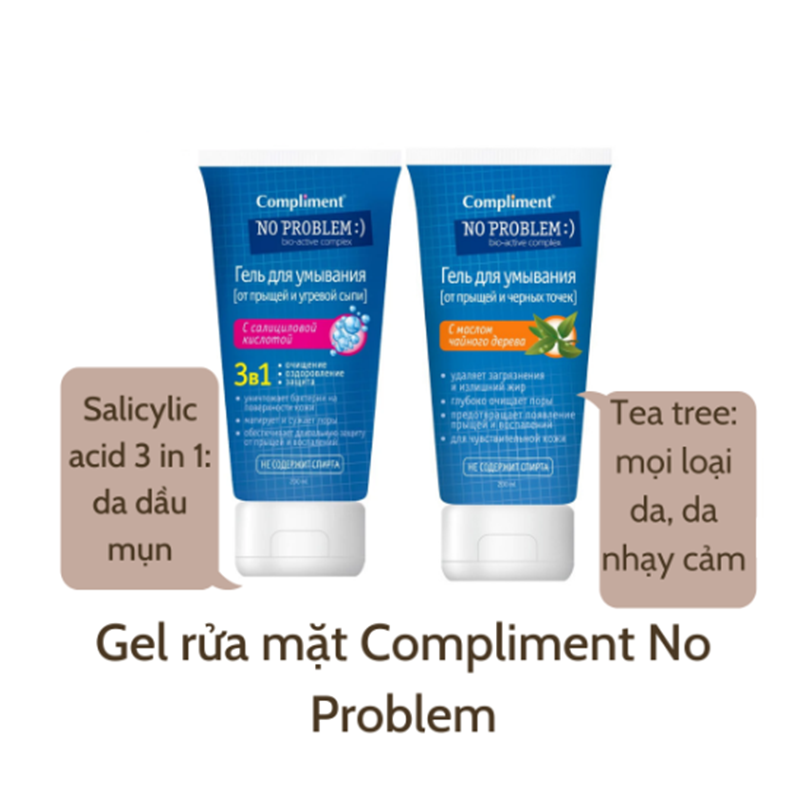 Sữa Rữa Mặt Compliment 200ml, Giảm mụn, hạn chế dầu, cấp ẩm cho da