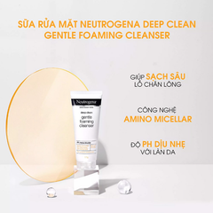 Sữa Rửa Mặt Neutrogena 100g Deep Clean Gentle Làm Sạch Kiểm Soát Nhờn