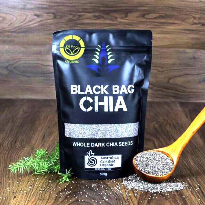 Hại chia Úc Black bag chia Whole Dark chia Seeds 500g