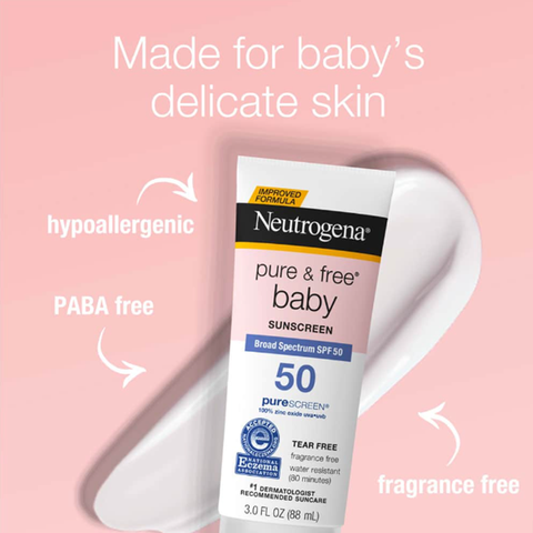 Kem Chống Nắng Neutrogena 88ml Pure & Free Baby Sunscreen Spf50, Dành cho trẻ  em