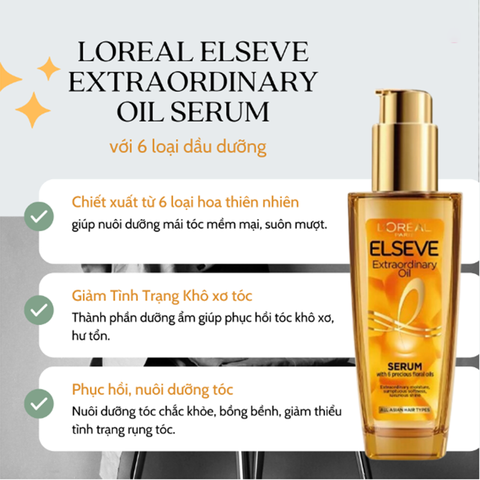 Dưỡng Tóc Loreal Elseve, Nuôi dưỡng tóc chắc khỏe, bồng bềnh, giảm thiểu tình trạng rụng tóc