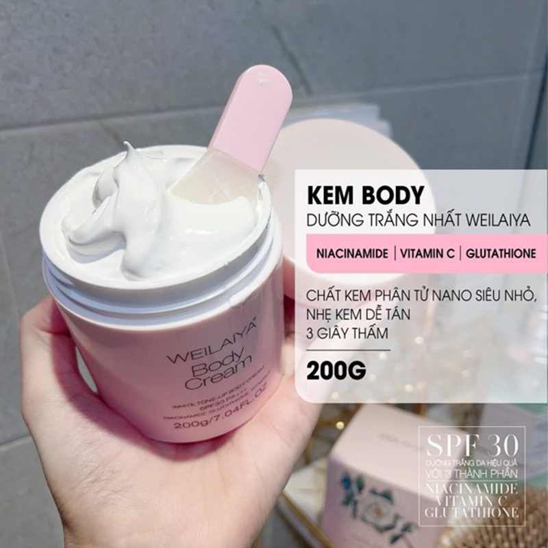 Kem Body Weilaiya White Tone-up Body Cream Spf3 Pa+++ 200g