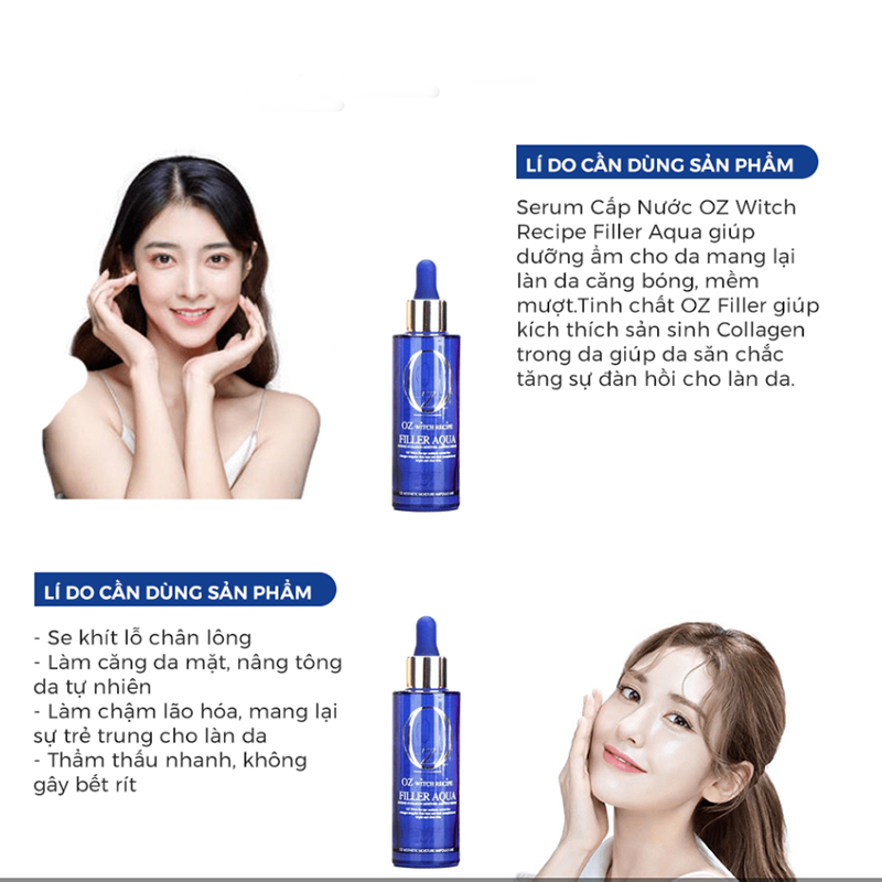 Serum Oz Witch Recipe Filler Aqua 60ml Cấp Nước