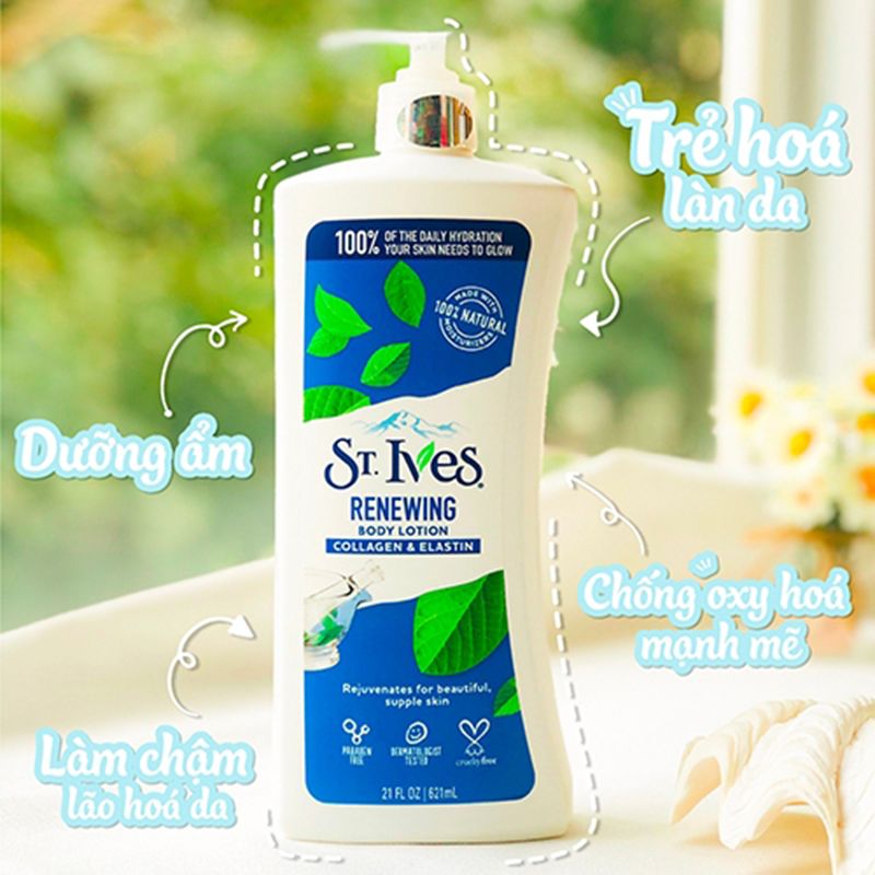 Sữa dưỡng thể ST.Ives Renewing Collagen & Elastin Body Lotion 621ml