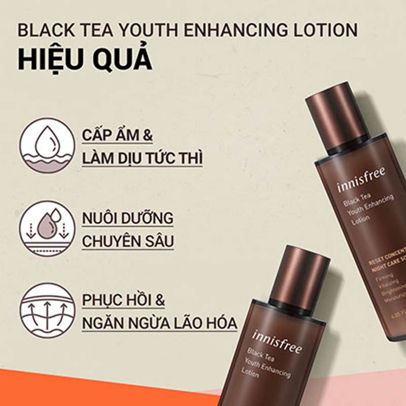Nước Hoa Hồng Innisfree Black Tea Youth Enhancing Skin 120ml Dưỡng Ẩm Sâu