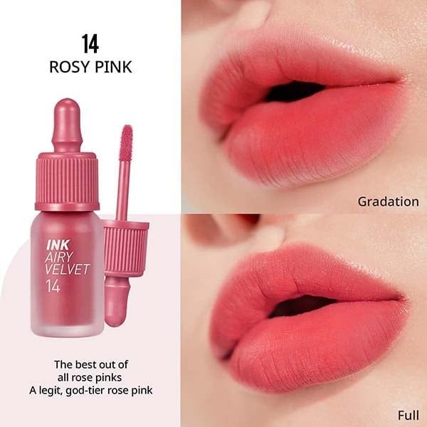 Son Kem Lì Peripera Ink Airy Velvet Tint - Màu 14 Rosy Pink