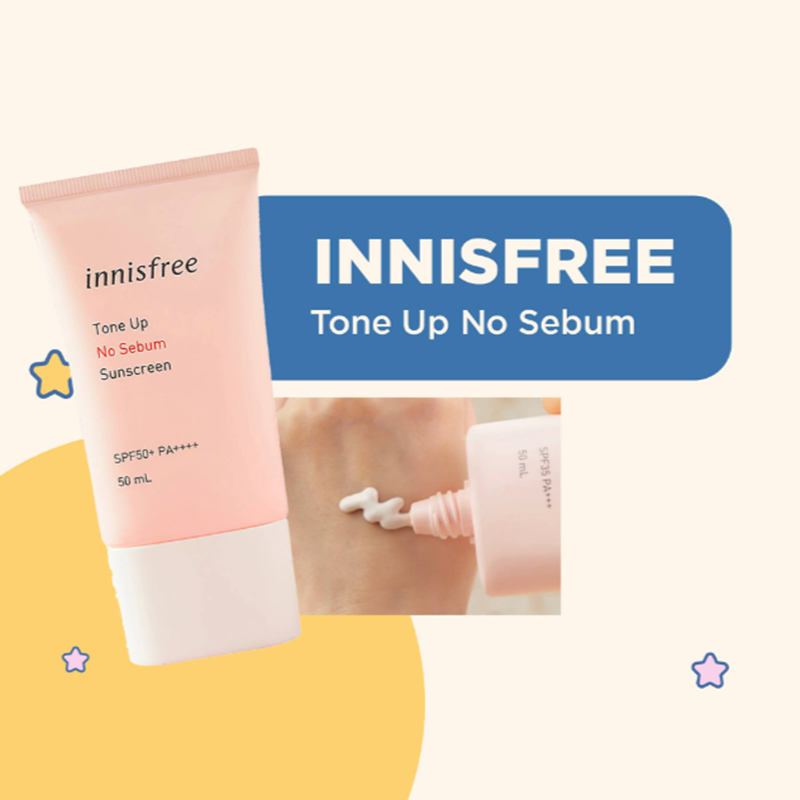 Kem Chống Nắng Innisfree 50ml Tone Up No Sebum Sunscreen Ex Spf50