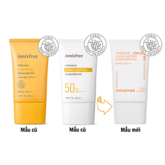 Kem Chống Nắng Innisfree 60ml Intensive Long-lasting Sunscreen Ex Spf50 Trắng (Mẫu Mới)