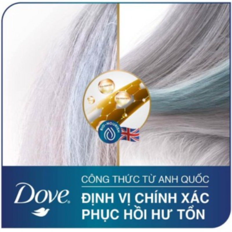 Dầu Gội Dove 640g Phục Hồi Hư Tổn Xanh, Giúp Phục hồi cho mái tóc hư tổn nặng, chẻ ngọn, yếu, dễ gãy rụng, xơ rối