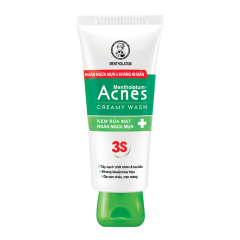 Sữa Rửa Mặt Acnes Creamy Wash Ngừa Mụn 3S 100g