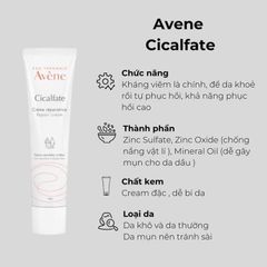 Kem Dưỡng Avene 40ml - 100ml Cicalfate Dưỡng Ẩm Phục Hồi Da