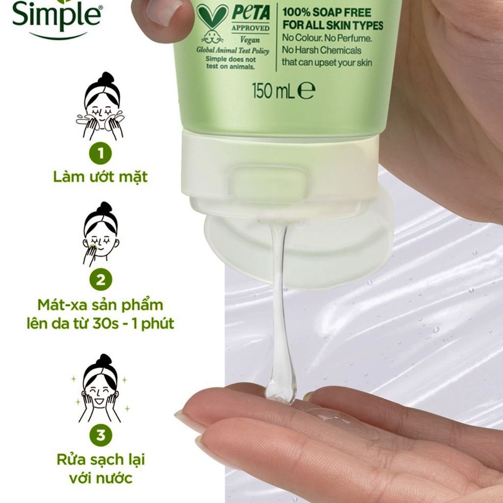 Sữa Rửa Mặt Simple Kind To Skin Refreshing Facial Wash Gel