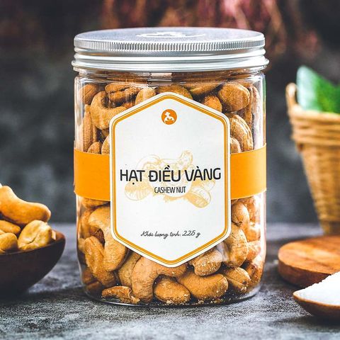 Hạt Điều Vàng, 225g, Hũ, Mẫu Nắp Nhôm, L'angfarm