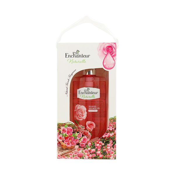 Túi quà sữa tắm Enchanteur Naturelle Balancing Shower Gel French Rose 510g