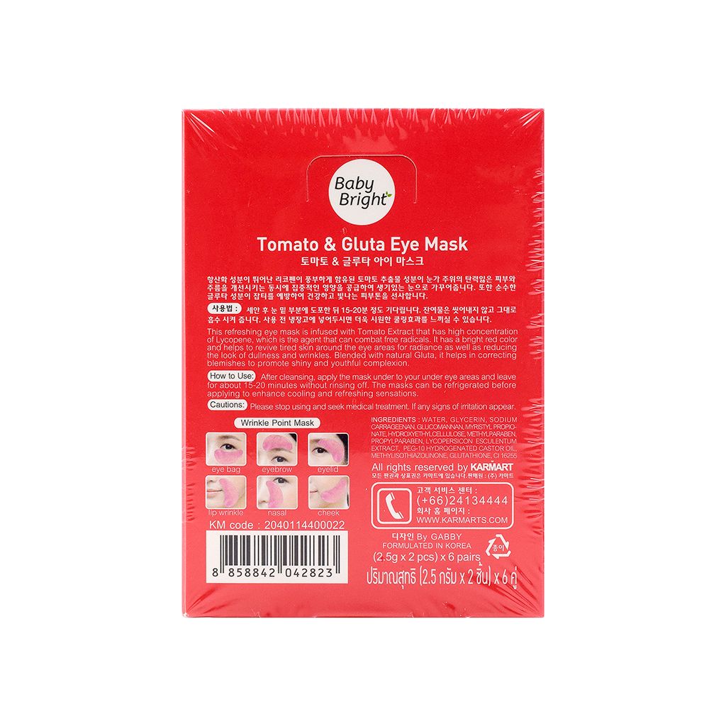 MẶT NẠ MẮT BABY BRIGHT TOMATO & GLUTA EYE MASK