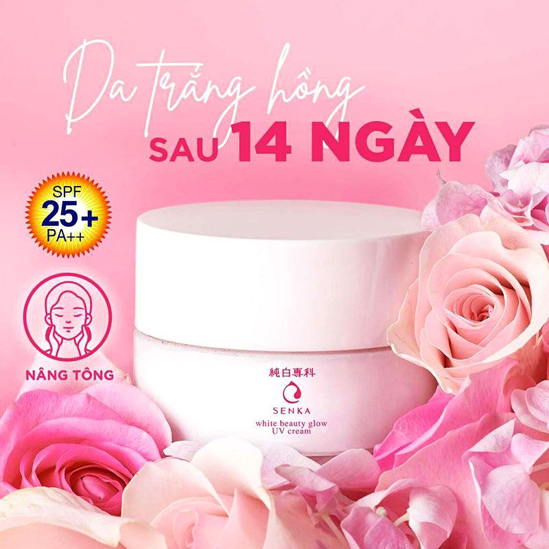 Kem Dưỡng Trắng Sáng Và Giảm Thâm Nám Ban Ngày Senka White Beauty UV Cream SPF 25 PA ++ - 50g