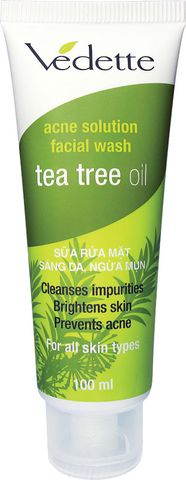 Sữa Rửa Mặt Sáng Da, Ngừa Mụn vedette acne solution facial wash tea tree oil