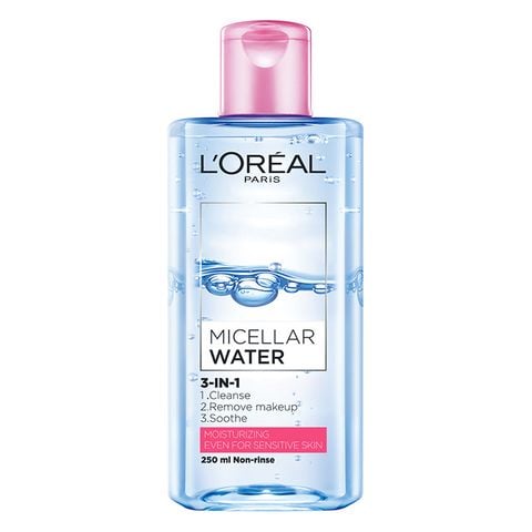 Nước tẩy trang L'oreal micellar water 3 in 1 Moisturizing 250ml ( Hàng Cty )