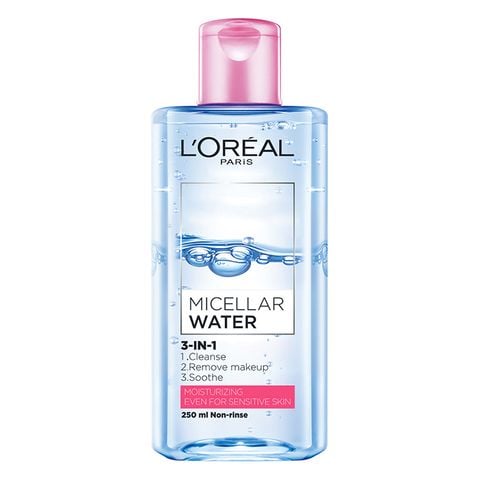 Nước tẩy trang L'oreal micellar water 3 in 1 Moisturizing 250ml ( Hàng Cty )