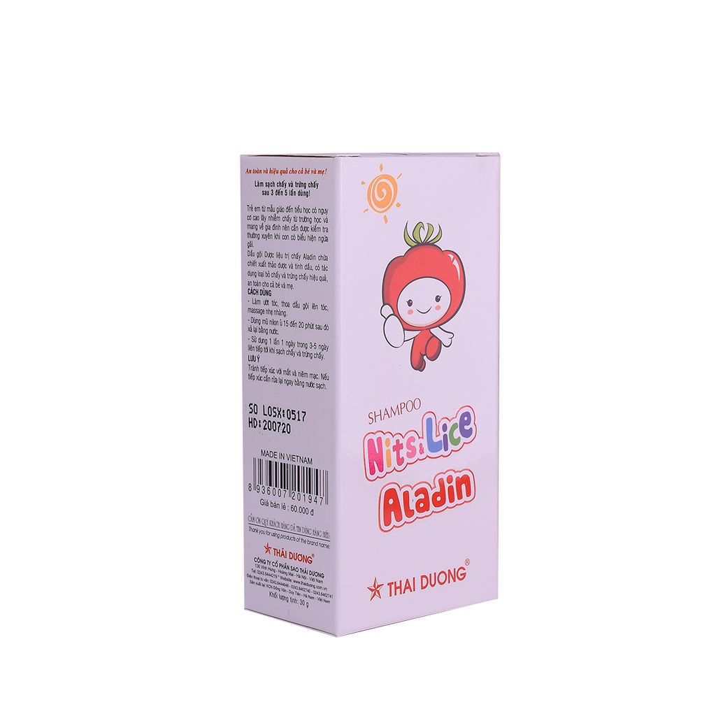 Dầu gội dược liệu trị chấy Aladin Nits & Lice Shampoo