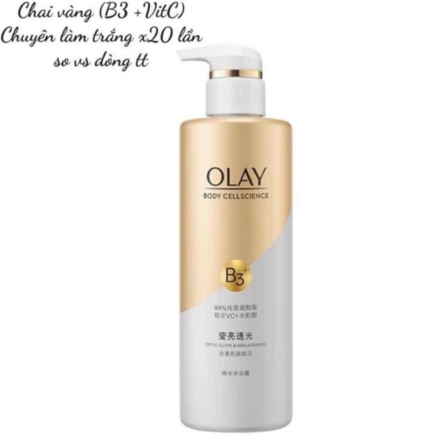 Sữa Tắm Trắng Da Olay B3 + Optic & Brightening 500ml